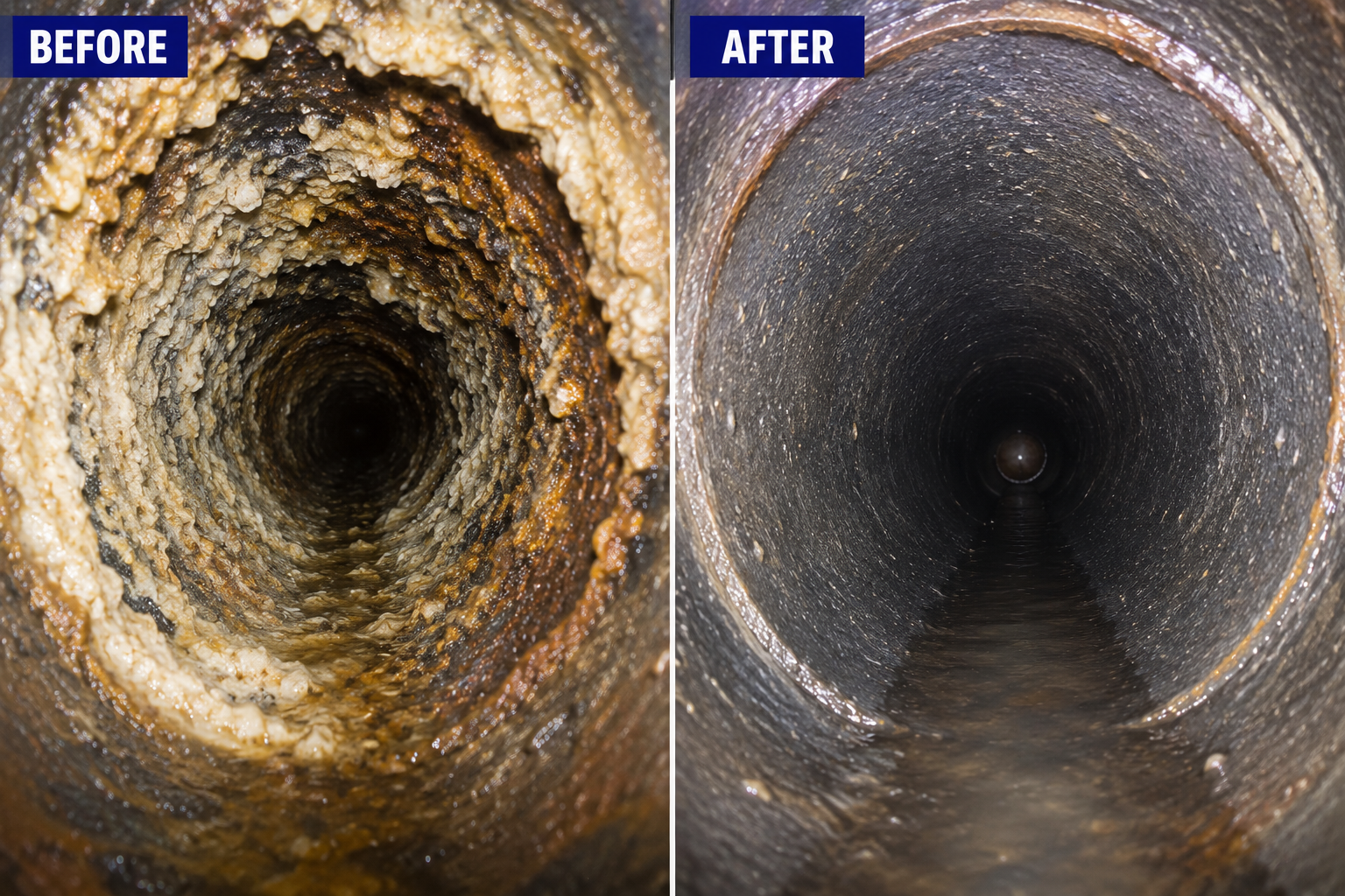Cast iron drain descaling service in an older Pompano Beach home