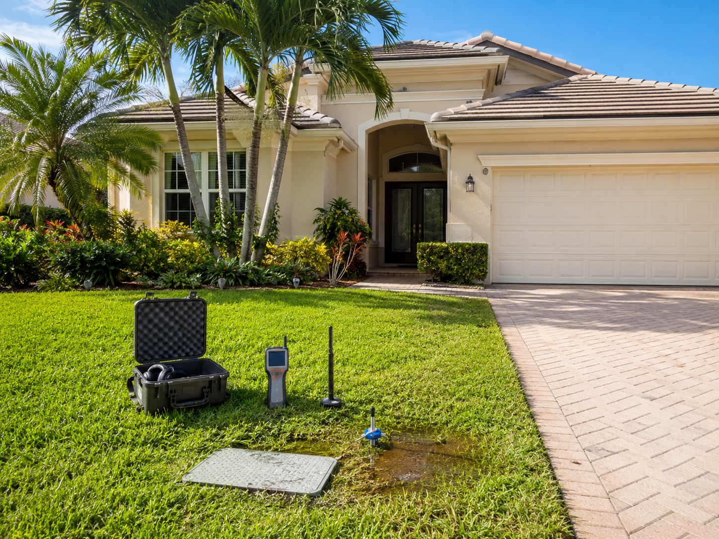 Underground leak detection for a Coral Springs suburban home