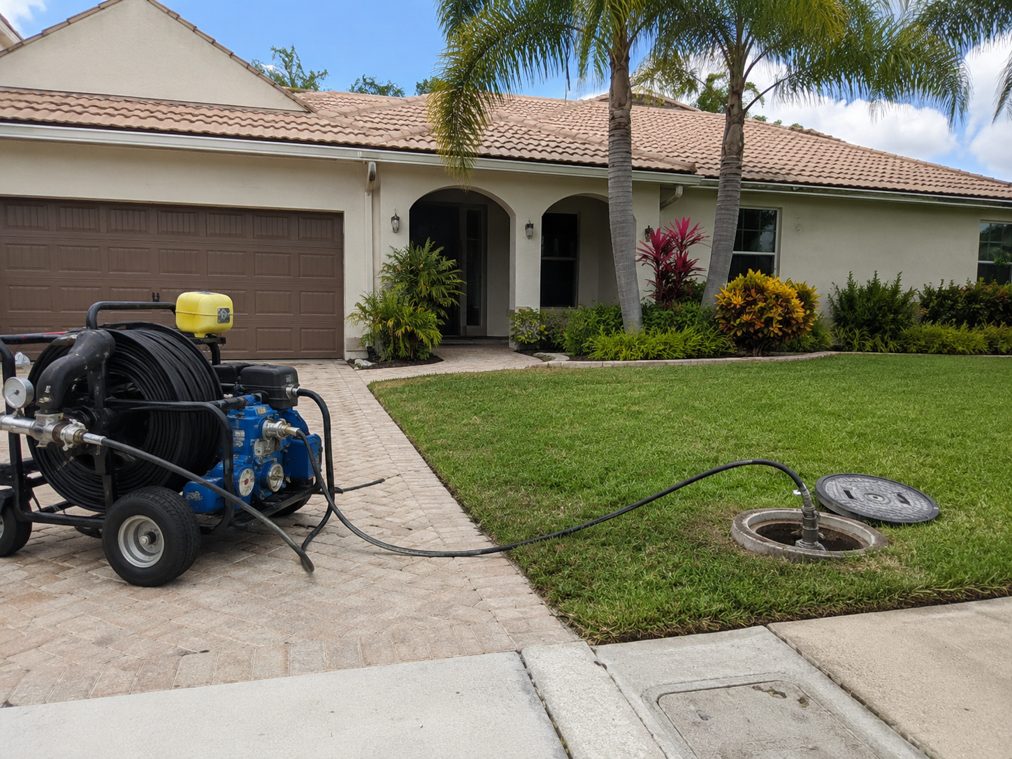 Hydro jetting service at a Coral Springs home