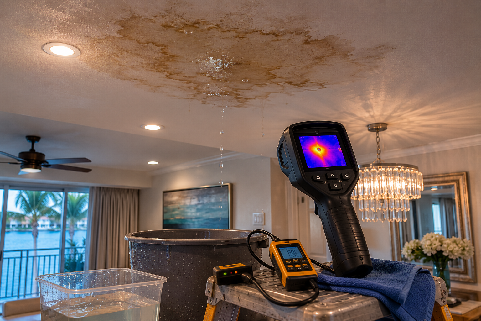 Ceiling leak detection service in Fort Lauderdale