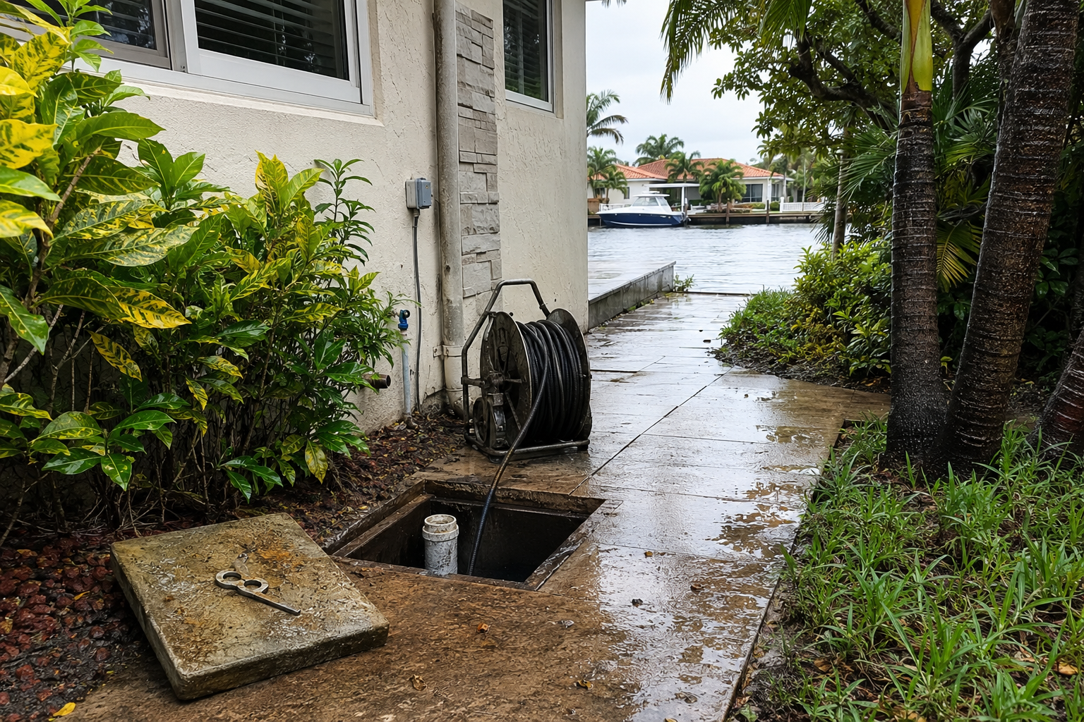 Fort Lauderdale plumbing service near waterfront home and older Broward drainage systems