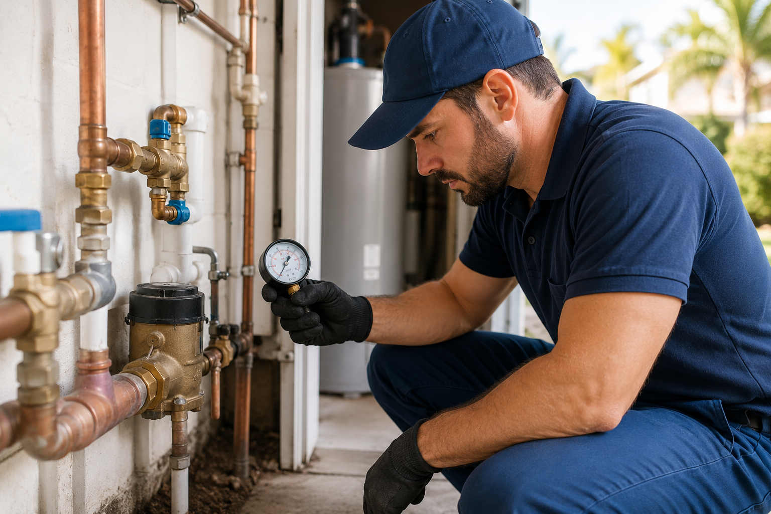 Low water pressure plumbing diagnosis in Pompano Beach home