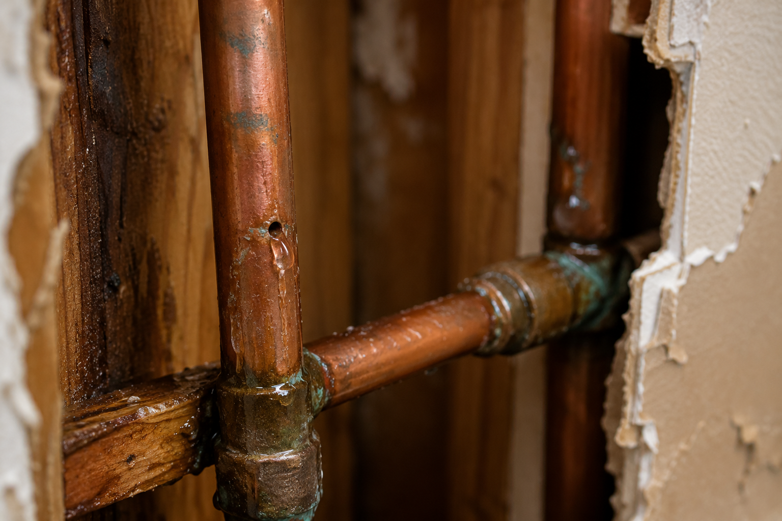 Residential plumbing service inside older Pompano Beach home