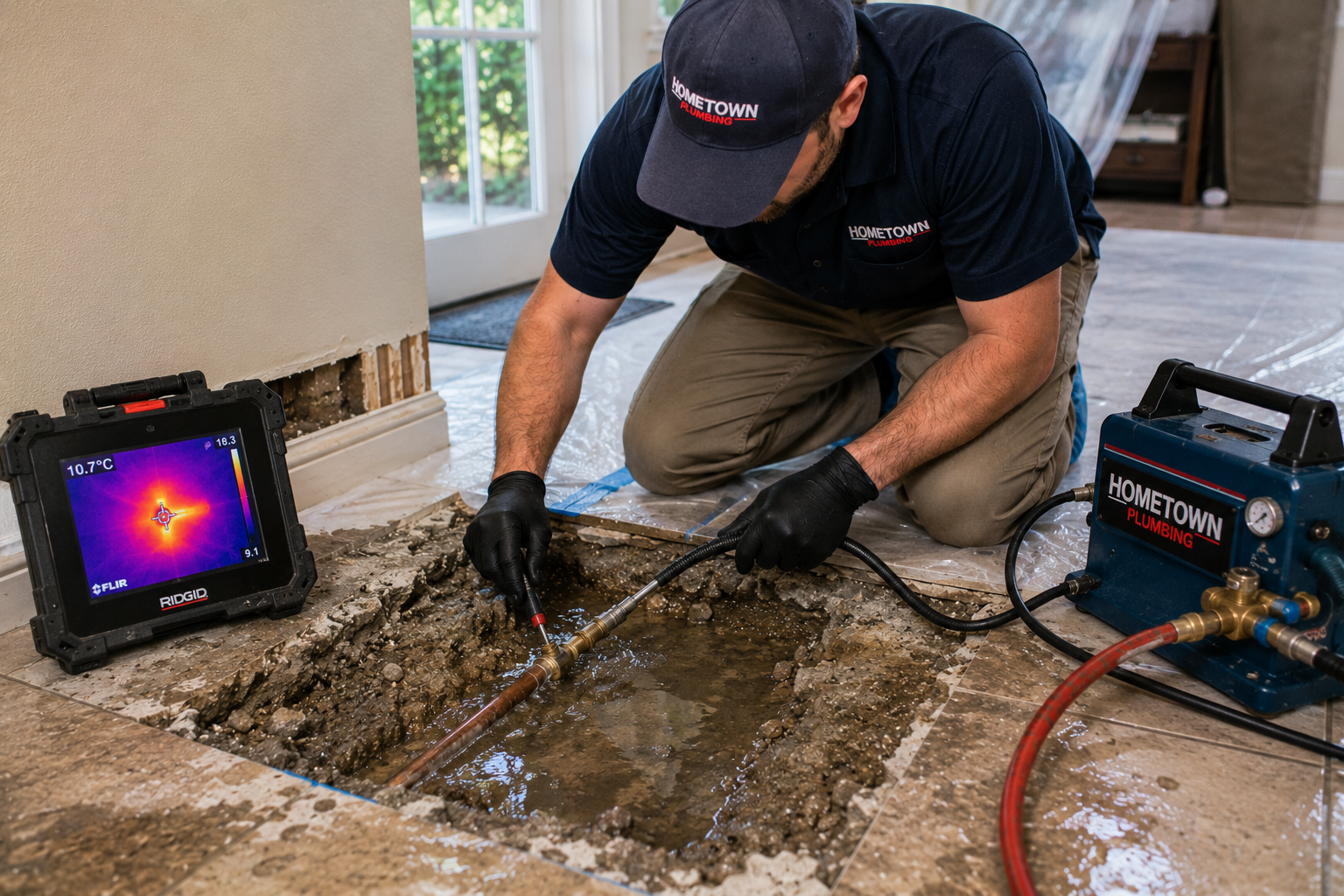Slab leak repair in older Pompano Beach home