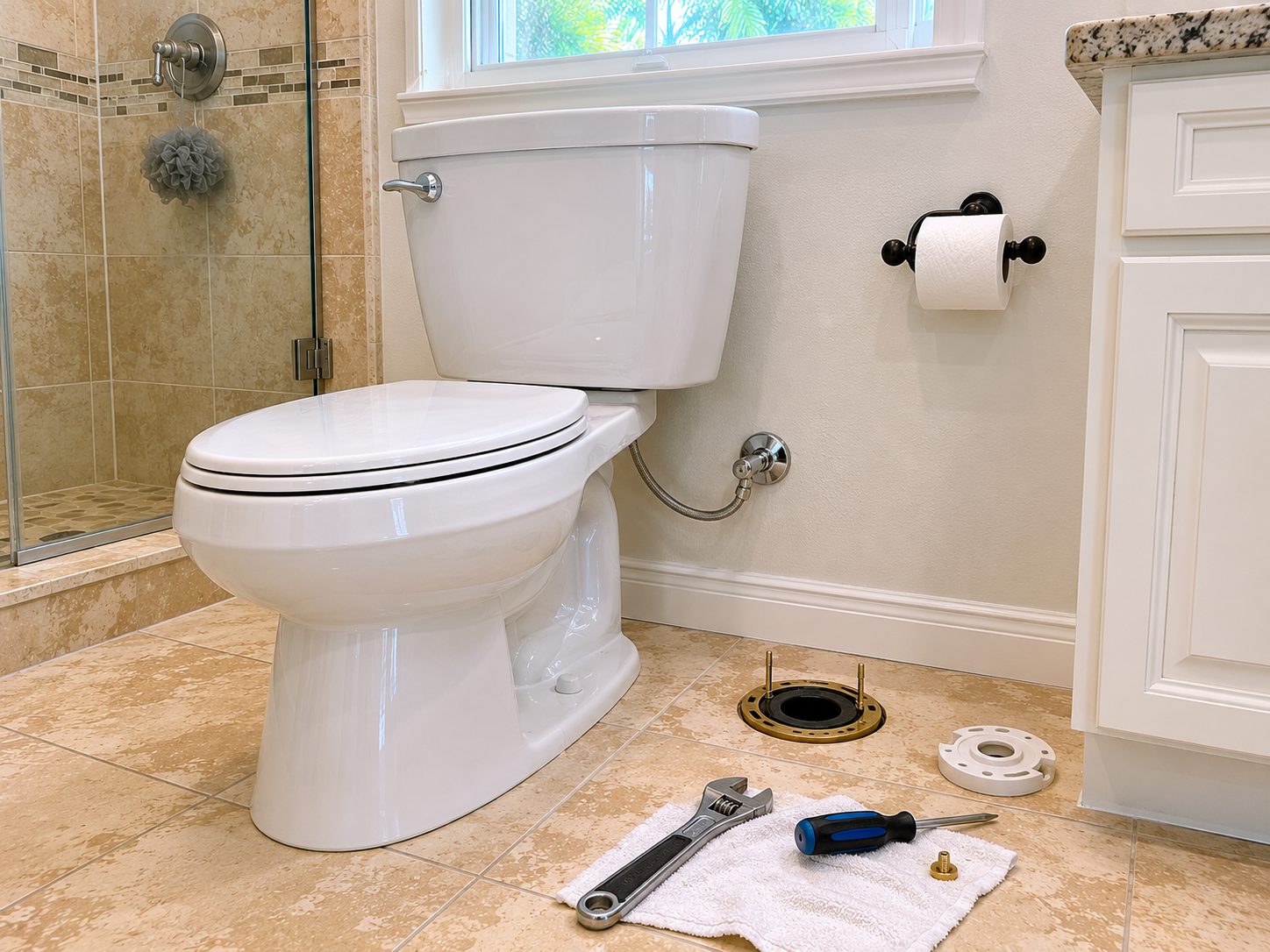 Residential plumbing repair inside a Fort Lauderdale home