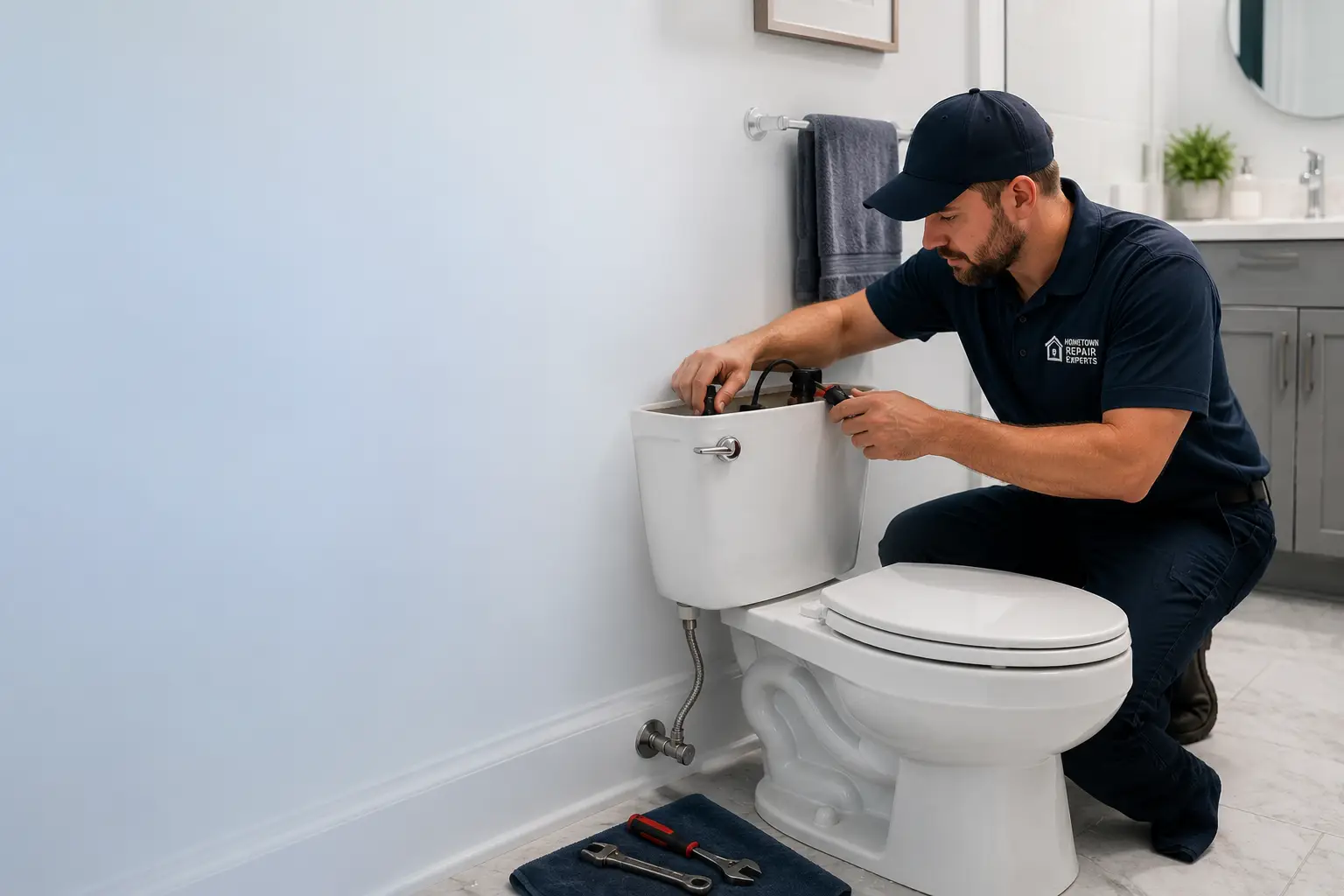 Toilet repair service for a Fort Lauderdale residential bathroom