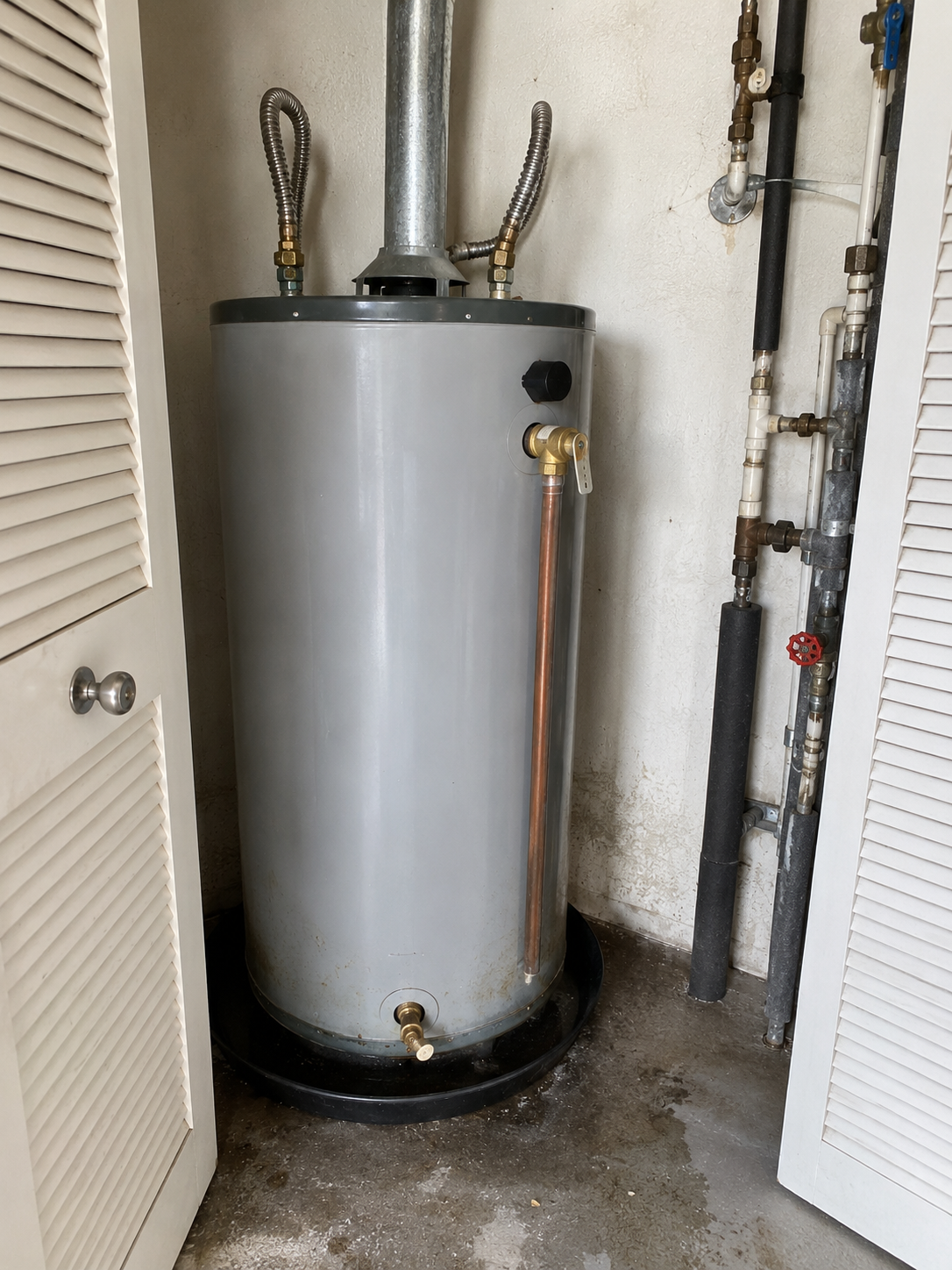 Water heater services in Fort Lauderdale condo utility closet