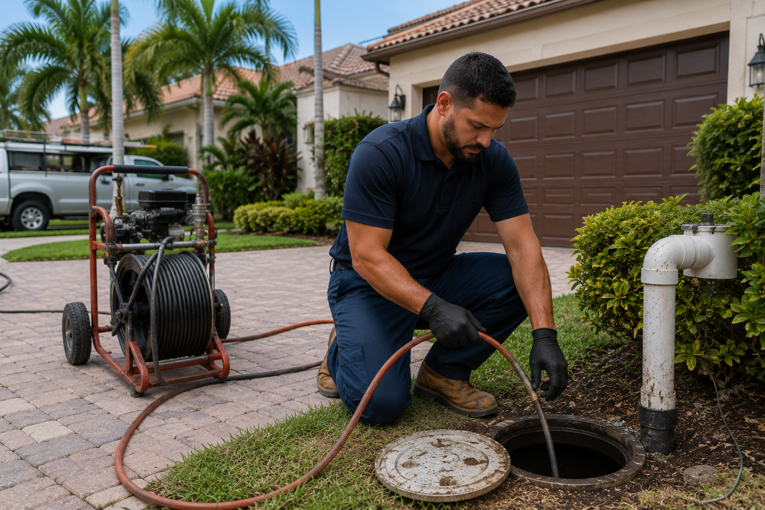 Plumber helping with residential plumbing service in Pembroke Pines Florida
